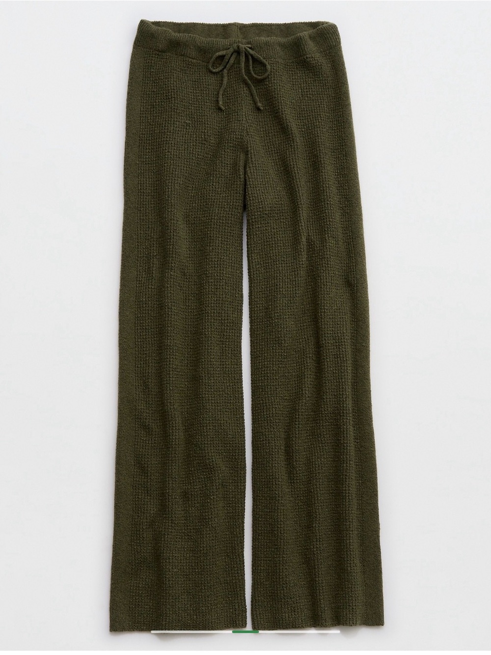 aerie Olive Knit Wide-Leg Lounge Pants